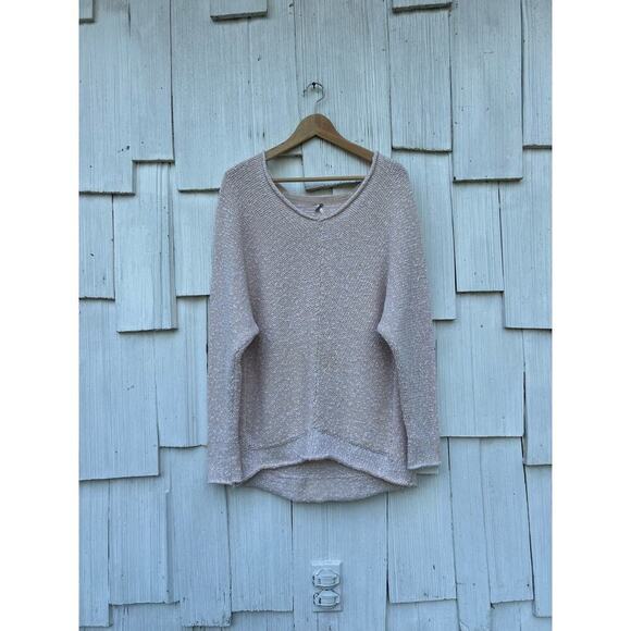 Free People Oversized Oatmeal Bright Lights Sweater‎ Sz M - Picture 2 of 7